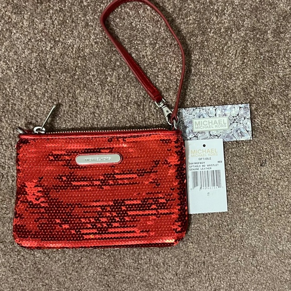 Michael Kors Red Sequin Wristlet - Picture 10 of 10